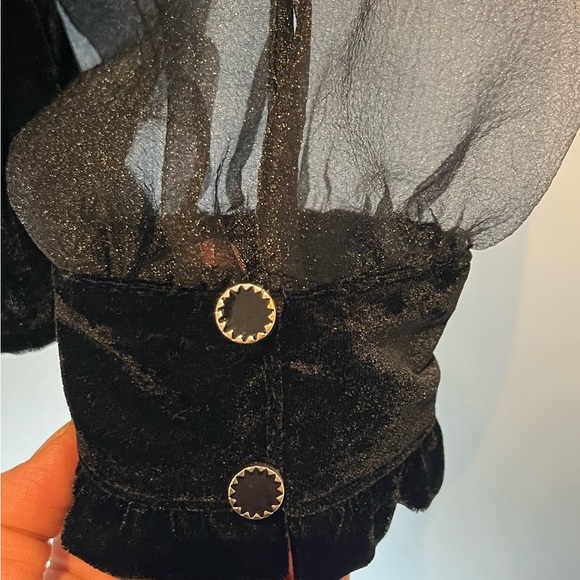 Zara velvet and mesh top - Picture 4 of 6